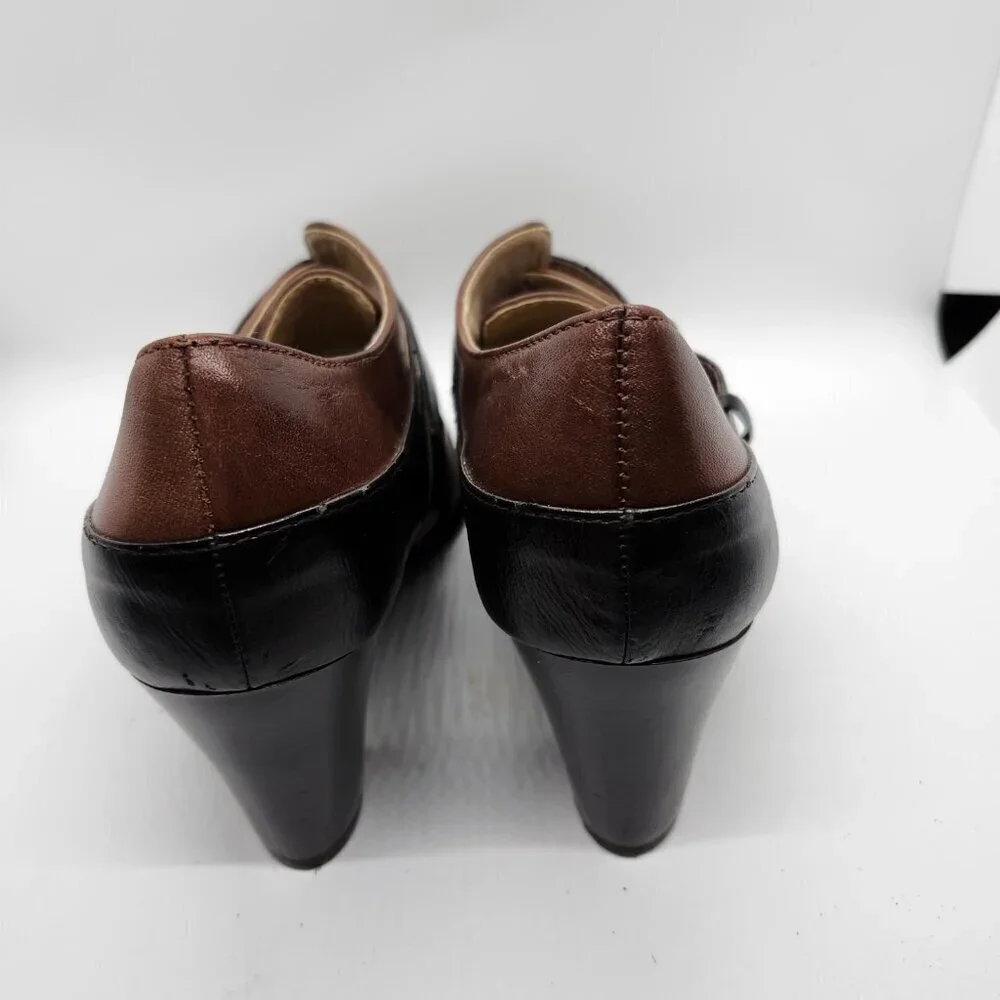 Liz&Co Chelsea Heels Buckle Two Tone‎ Brown Womans Size 7M